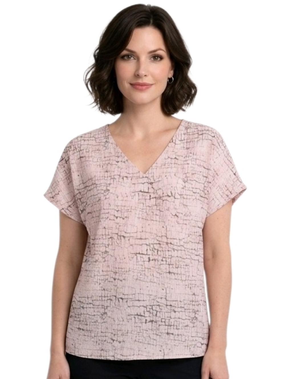 Hayden Los Angeles Blush Snakeskin Print V-neck Crossover Blouse Size S
